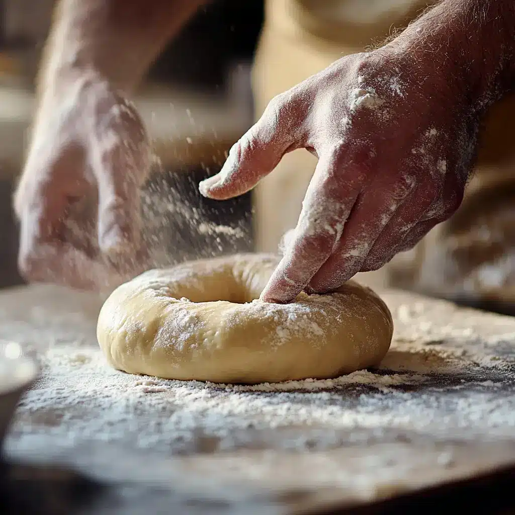 shaping dough for cottage cheese bagels with almond flour